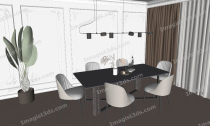 #070031 - 3D Dining Table & Chairs