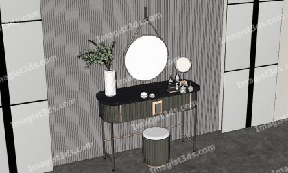 #059008 - Dressing Table 3D Model