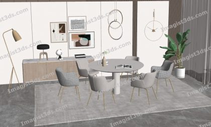 #070035 - 3D Dining Table & Chairs