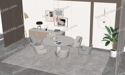 #070035 - 3D Dining Table & Chairs