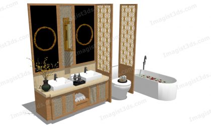 #080028 - 3D Bathroom Scene