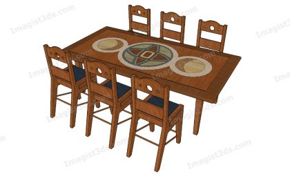 #070135 - 3D Dining Table & Chairs