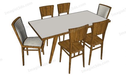 #070140 - 3D Dining Table & Chairs