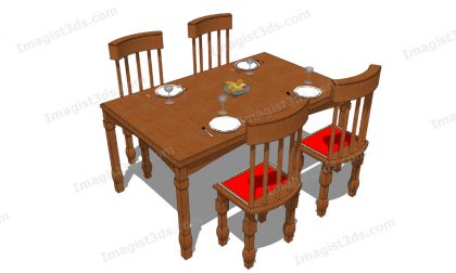 #070146 - 3D Dining Table & Chairs