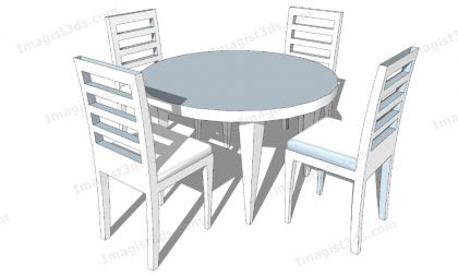 #070149 - 3D Dining Table & Chairs