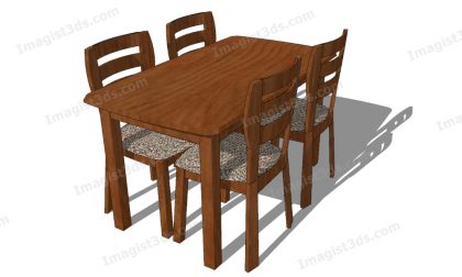#070150 - 3D Dining Table & Chairs