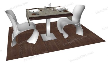 #070159 - 3D Dining Table & Chairs