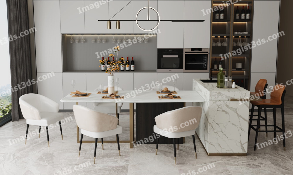 imagist3ds.com dining table chair 3d model 3d rendered #070025