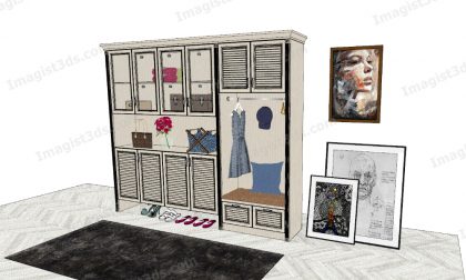 #054123 - Hallway Cabinet 3D Models