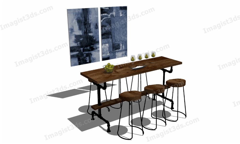 imagist3ds.com-kitchen-dining-bar-stool-and-table-3d-model-070131