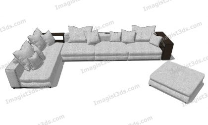#030143 - L-Shaped Sofa 3D Model